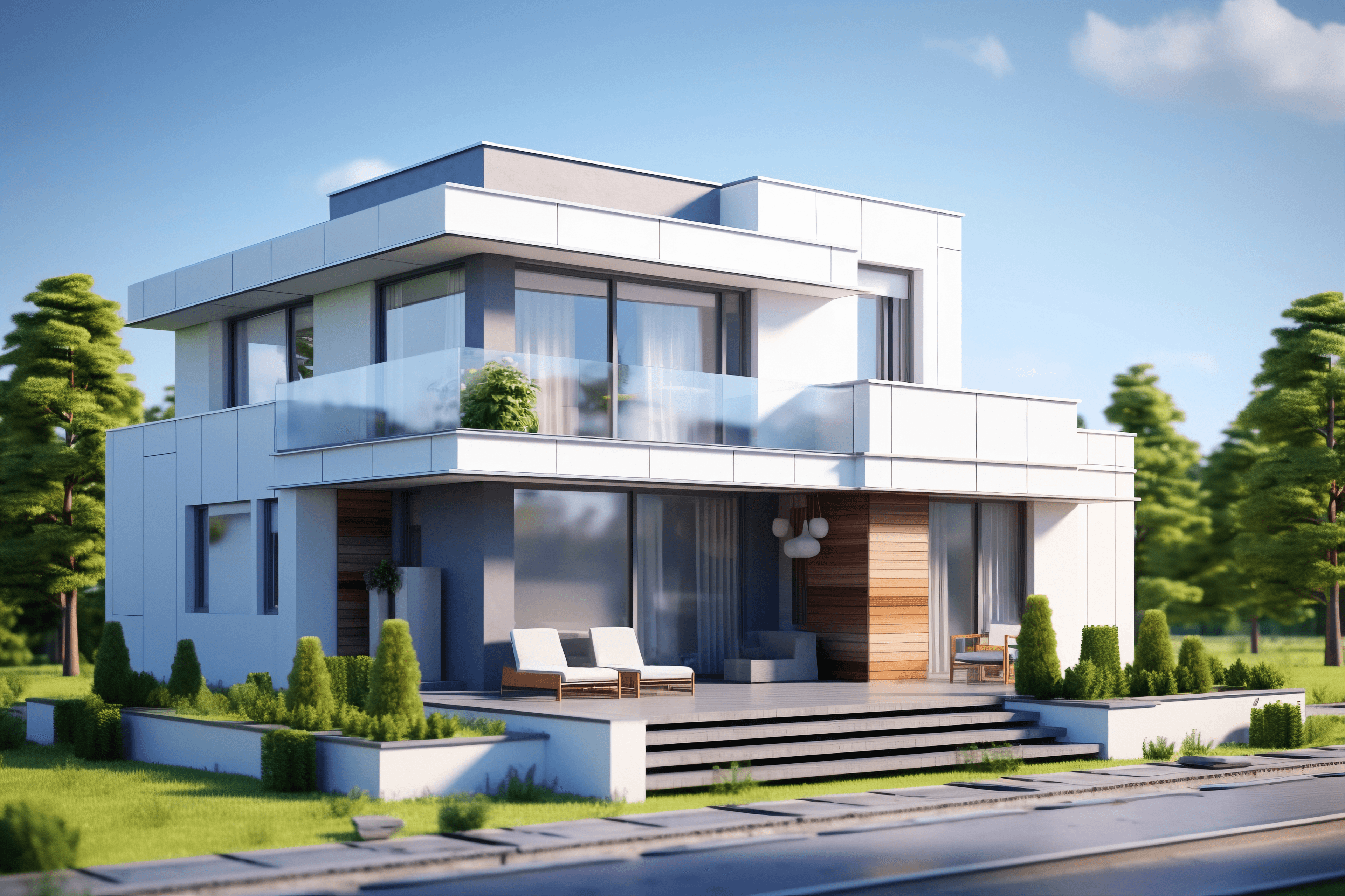 Modern house with garden